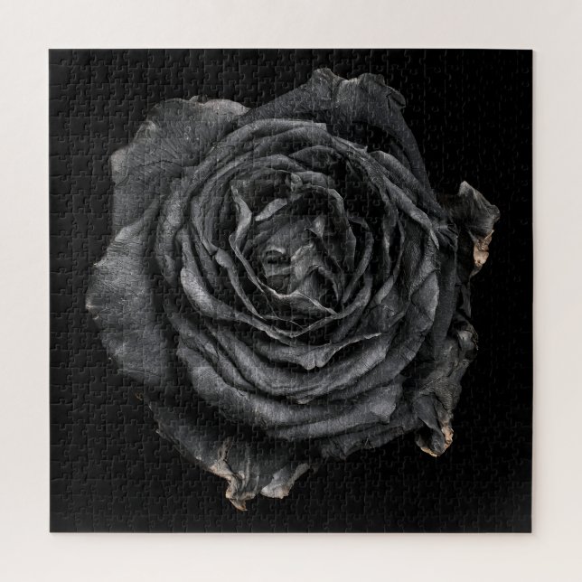 Elegante Rosensammlung auf Schwarz Puzzle (Vertikal)