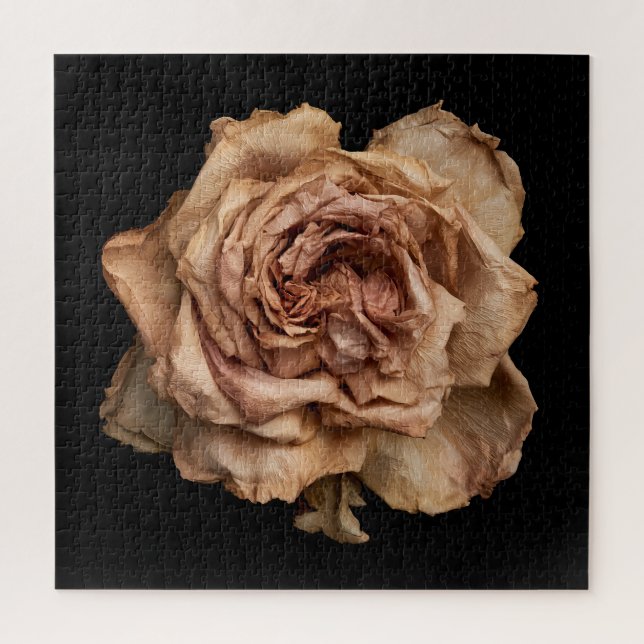 Elegante Rosensammlung auf Schwarz Puzzle (Vertikal)