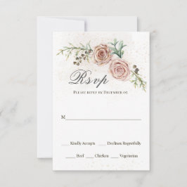 Elegante Roses Vintage Wedding RSVP Card Karte