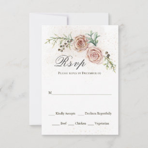 Elegante Roses Vintage Wedding RSVP Card Karte
