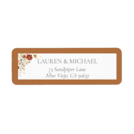 Elegante Rost Orange Brautparty Rücksendeadresse