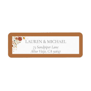 Elegante Rost Orange Brautparty Rücksendeadresse