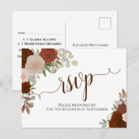 Elegante Rost Orange Wasserfarben Rose Hochzeit RS