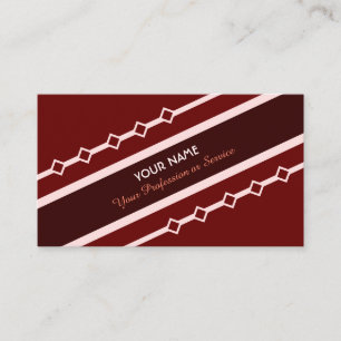 Elegante, rot gestreifte Visitenkarte