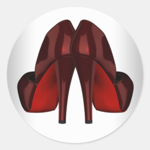 Elegante Rot-High-Heel-Sticker Runder Aufkleber