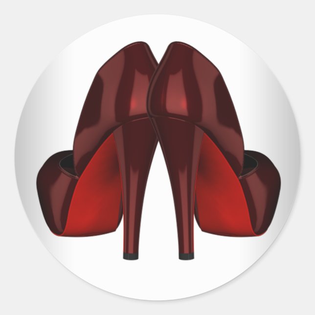 Elegante Rot-High-Heel-Sticker Runder Aufkleber (Vorderseite)