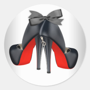 Elegante Rot-High-Heel-Sticker Runder Aufkleber