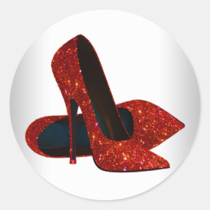 Elegante Rot-High-Heel-Sticker Runder Aufkleber