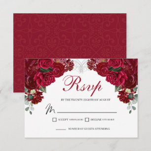 Elegante Rot-Silber-UAWG RSVP Karte