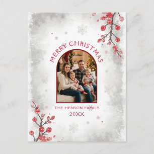 Elegante rote Beeren Familienfoto Weihnachten 