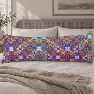 Elegante rote blaue Talavera-Fliesen-Mosaik Seitenschläferkissen