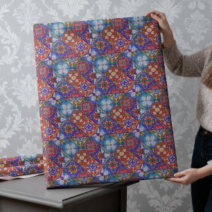 Elegante rote, blaue und violette mexikanische Tal Geschenkpapier