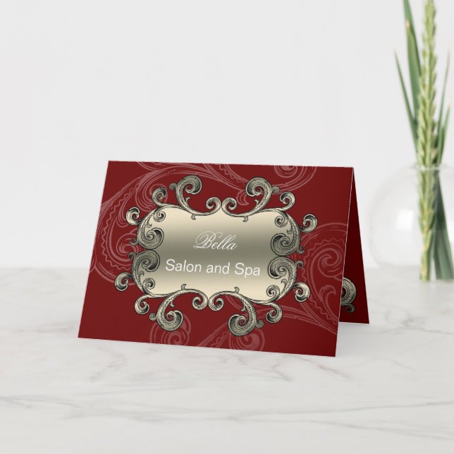 elegante rote blüh Business Dankeschön Karten (Vorderseite)