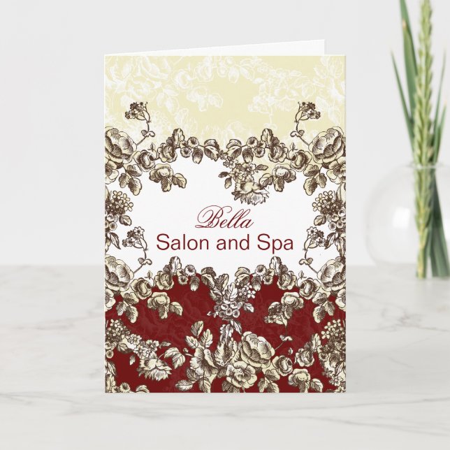 elegante rote blüh Business Dankeschön Karten (Vorderseite)