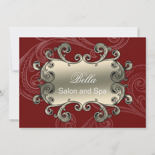 elegante rote blüh Business Dankeschön Karten (Vorderseite)