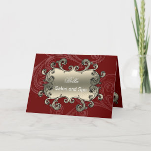 elegante rote blüh-Visitenkarte Dankeskarte