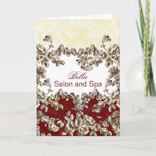 elegante rote blüh-Visitenkarte Dankeskarte