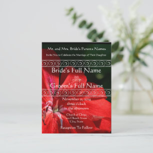 Elegante Rote Blume Einladung zur Hochzeit