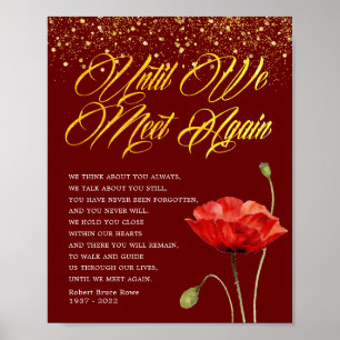 Elegante Rote Blume Gedenkstätte Beerdigung Gedich Poster