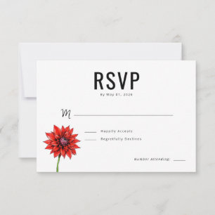 Elegante rote Blumen-RSVP RSVP Karte