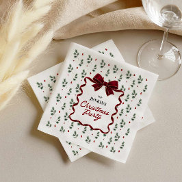Elegante rote Blumen-Schmetterlings-Weihnachtsfeie Serviette