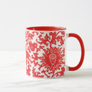 Elegante rote chinesische BlumenTasse Tasse