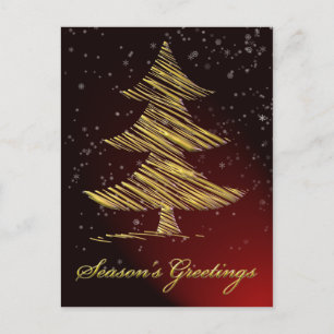elegante rote festliche Weihnachtsgruß-Postkarten Feiertagspostkarte