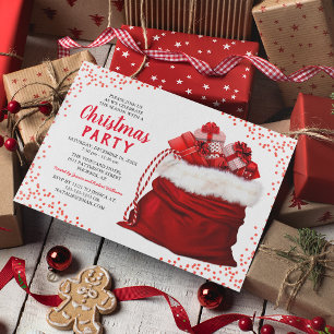 Elegante rote Firmen-Weihnachtsfeier-Einladung Einladung
