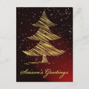 elegante rote Firmen-Weihnachtsgrüße Postkarten
