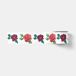 Elegante rote florale Rose  Satinband
