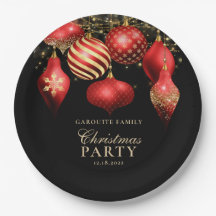Elegante rote Gold Ornamente Weihnachtsfeier