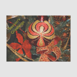 Elegante Rote Gold Weihnachtsschmuck Seidenpapier