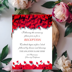 Elegante rote Herzen Empfang   Einladung