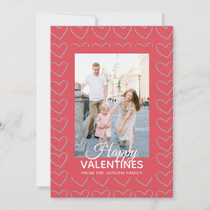 Elegante rote Herzen Frohen Valentinstag 1 Foto Feiertagskarte