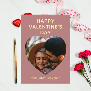 Elegante rote Herzen Frohen Valentinstag 1 Foto Feiertagskarte