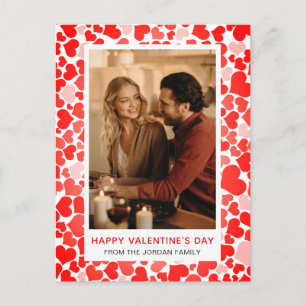 Elegante rote Herzen Frohen Valentinstag 1 Foto Feiertagspostkarte