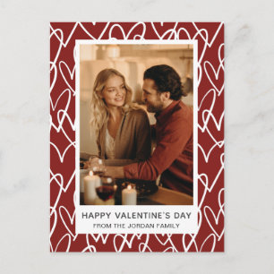Elegante rote Herzen Frohen Valentinstag 1 Foto Feiertagspostkarte