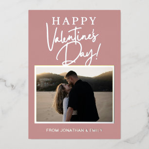 Elegante rote Herzen Frohen Valentinstag 1 Foto Folien Feiertagskarte