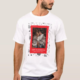 Elegante rote Herzen Frohen Valentinstag 1 Foto T-Shirt