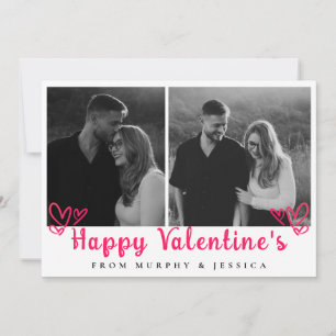 Elegante rote Herzen Frohen Valentinstag 2 Foto Feiertagskarte