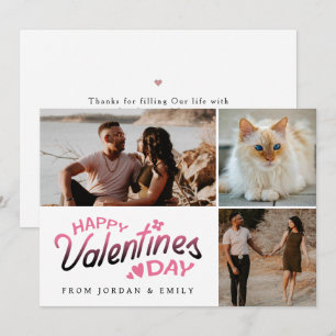 Elegante Rote Herzen Frohen Valentinstag 3 Foto H Feiertagskarte