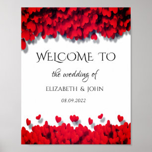 Elegante rote Herzen Poster
