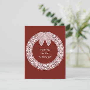 Elegante rote Lace-Kranz Hochzeit Danke 