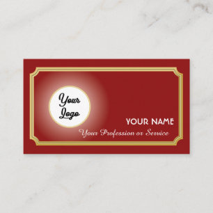 Elegante rote Logo-Ornament Gold Rahmen Business C Visitenkarte