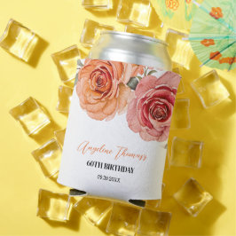 Elegante Rote Orange Rose Geburtstag Dosenkühler