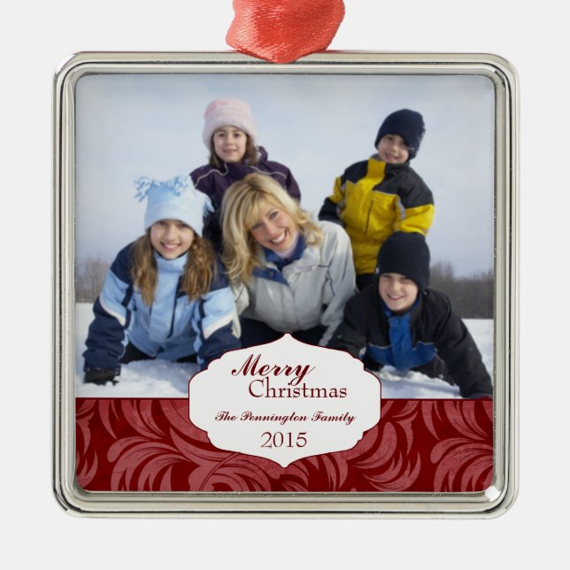 Elegante rote ornament aus metall (Vorne)