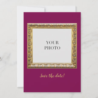 Elegante rote persönliche Foto- und Textkarte Save The Date