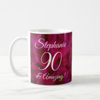 Elegante rote Rose 90 und erstaunlich personalisie Kaffeetasse
