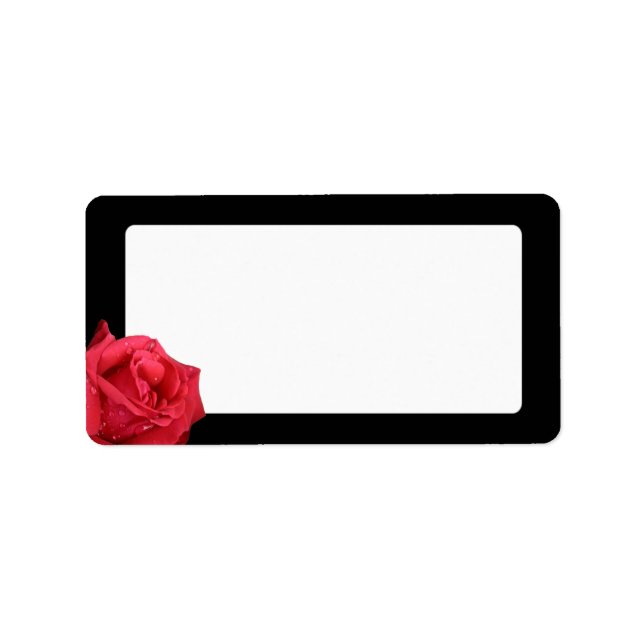 Elegante Rote Rose Address Labels Adressaufkleber (Vorne)