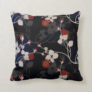 Elegante Rote Rose Blume Kissen
